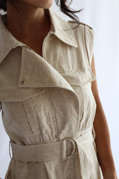 Linen blend maxi dress