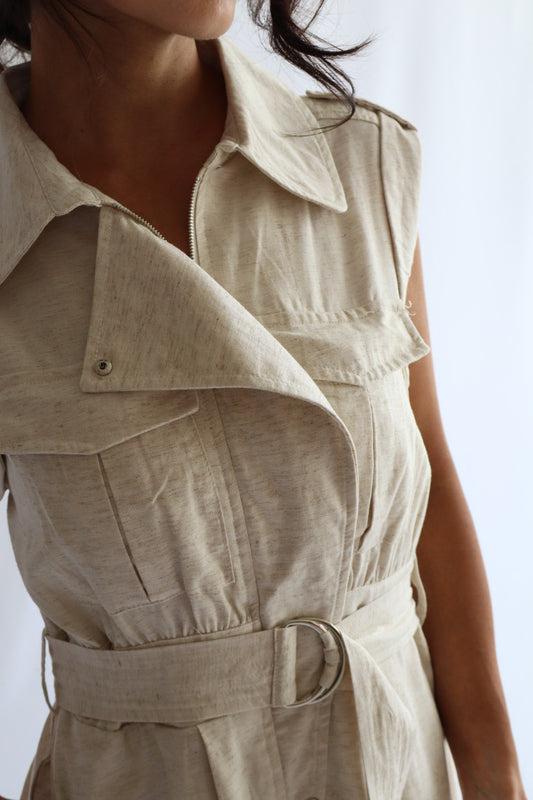 Linen blend maxi dress