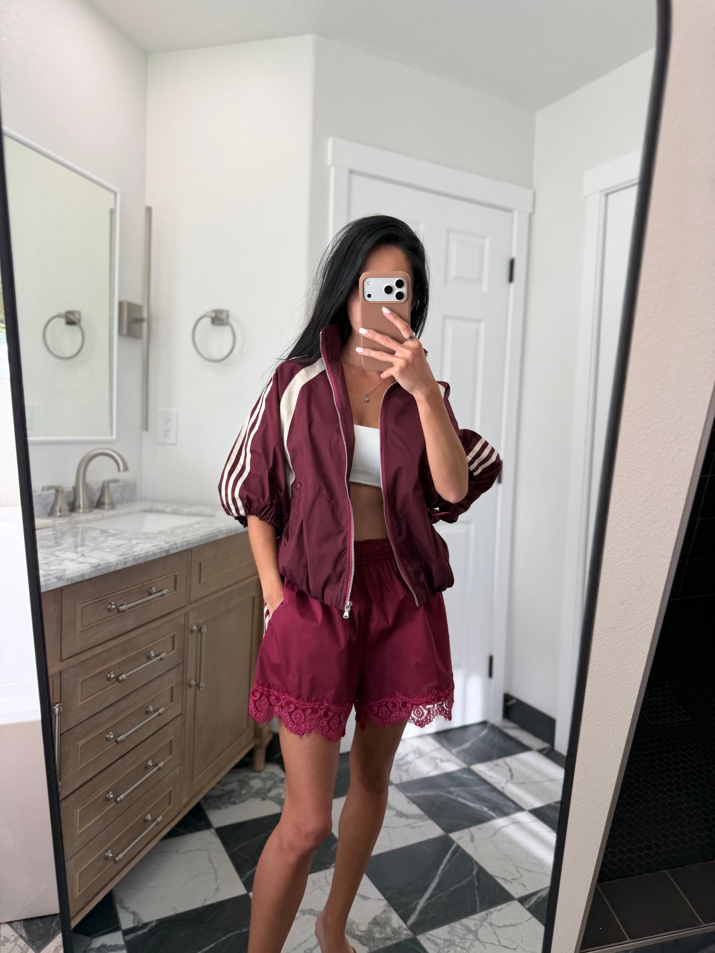 Wine Bomber Jacket