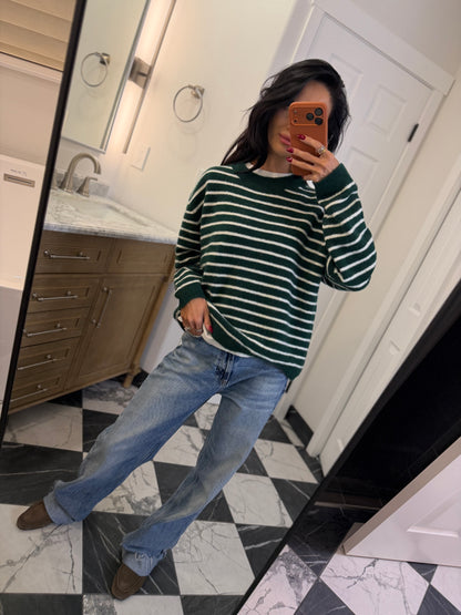 green striped sweater