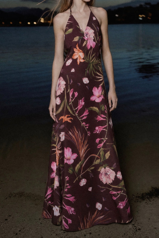 Halter Botanical Dress