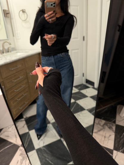 Black Viscose blend top