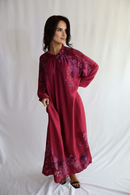 Wine butterfly dress