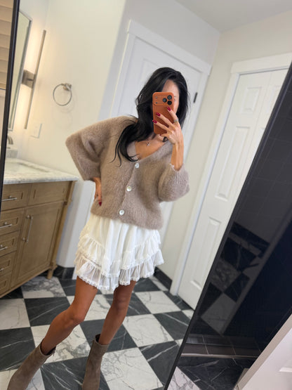 cappuccino mohair cardigan