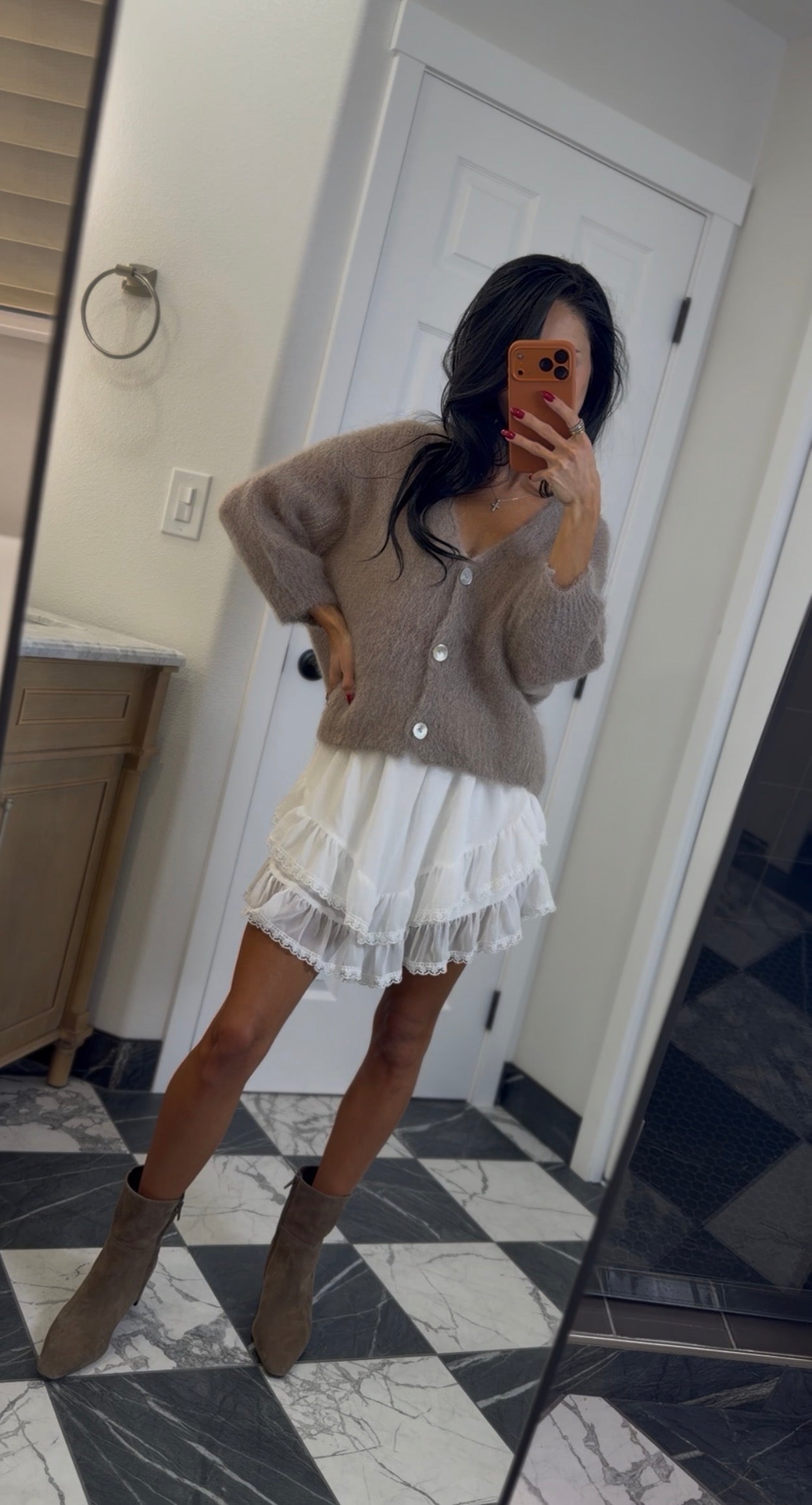 cappuccino mohair cardigan