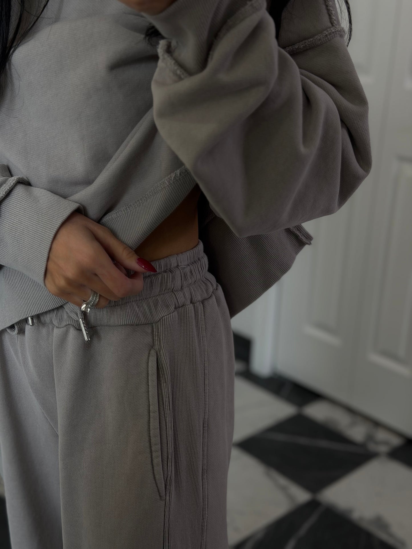 light grey sweat set