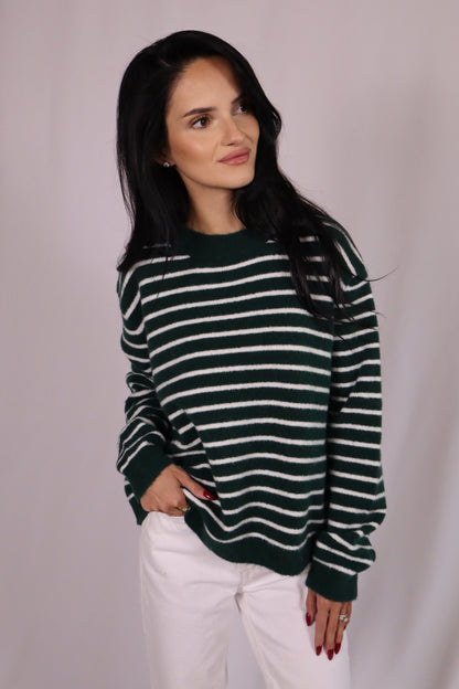 green striped sweater