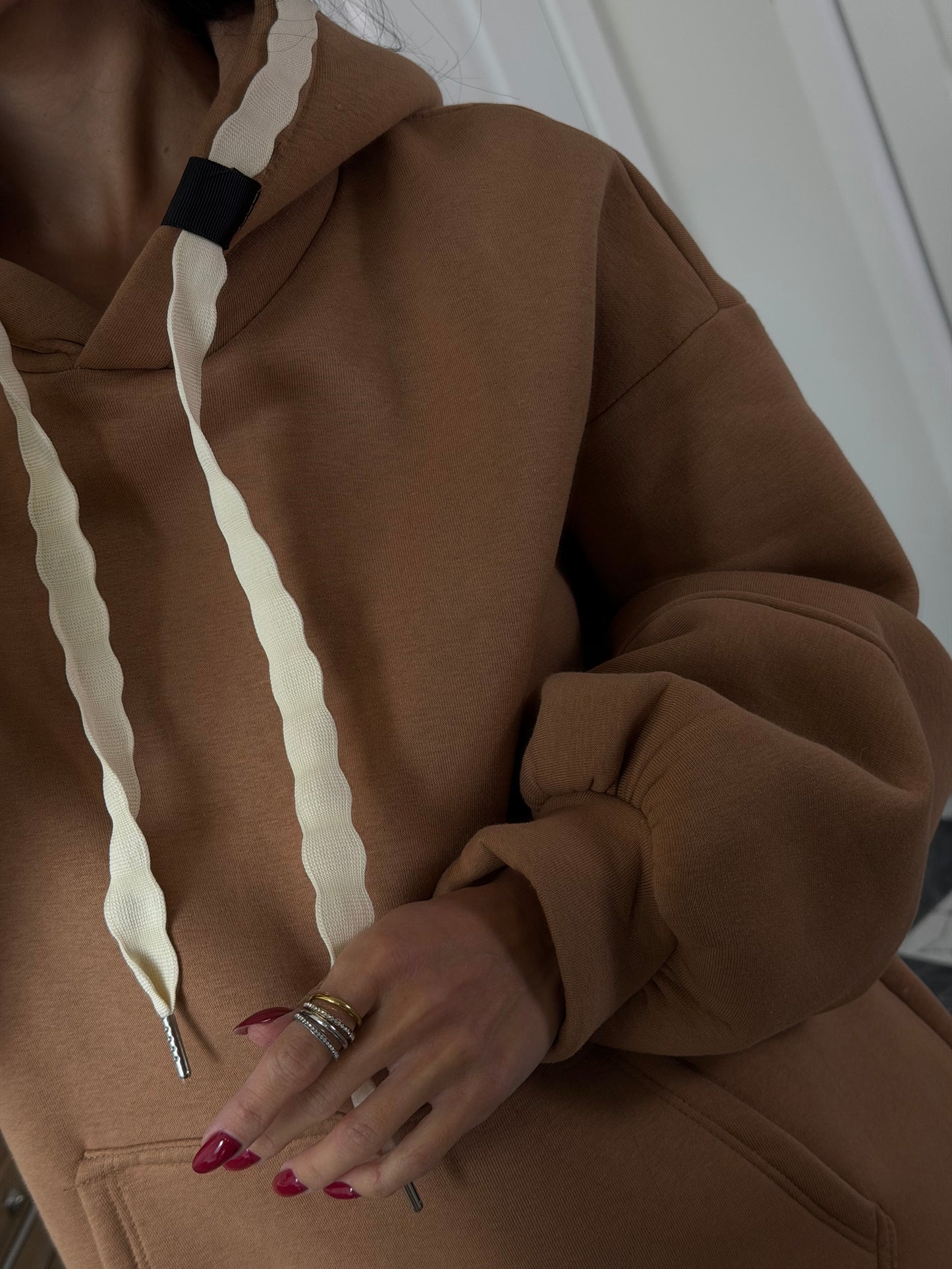 cozy caramel hoodie set