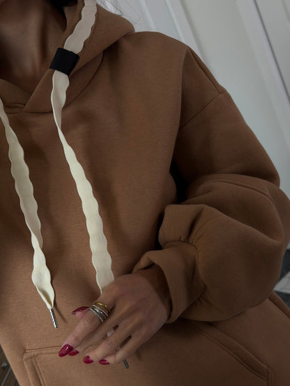 cozy caramel hoodie set