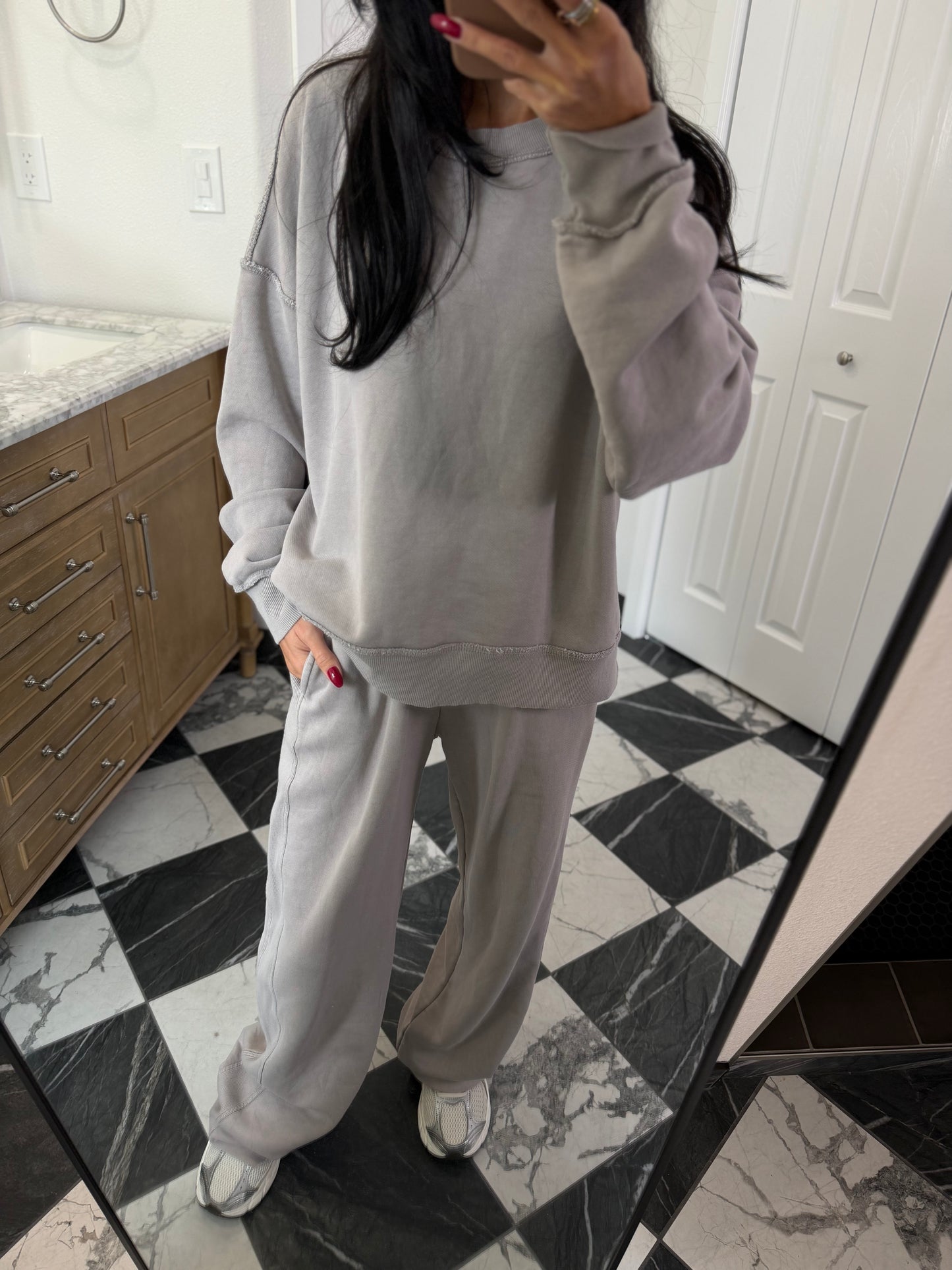 light grey sweat set