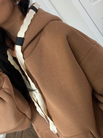 cozy caramel hoodie set