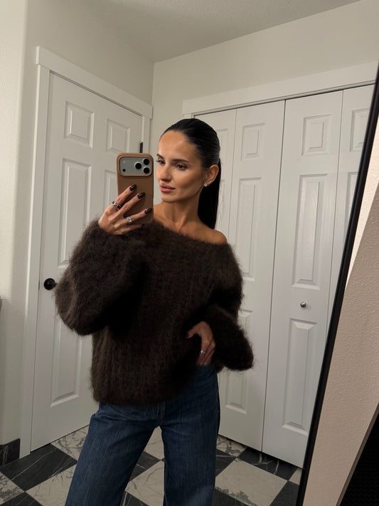 chocolate fluffy sweater