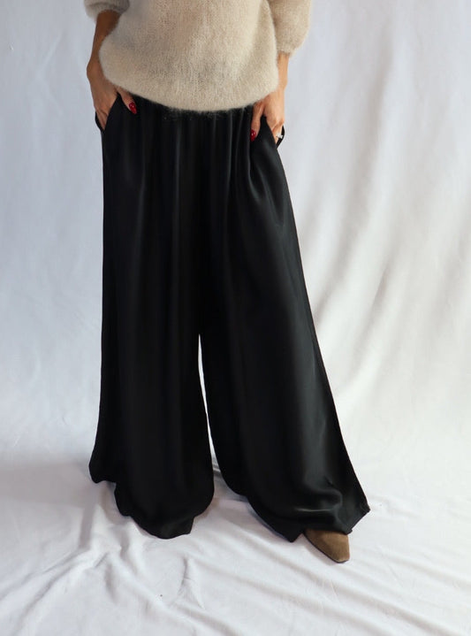 Black Viscose Pants