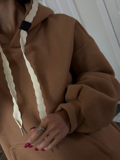 cozy caramel hoodie set