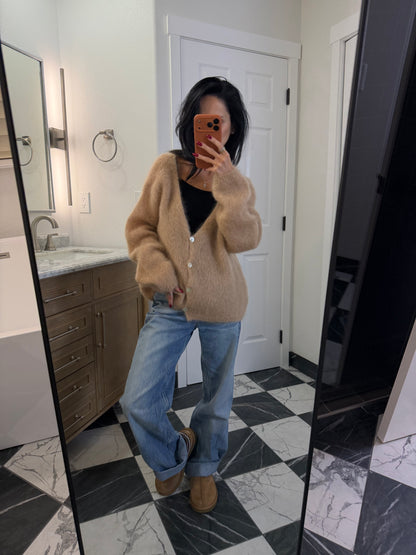 caramel mohair cardigan