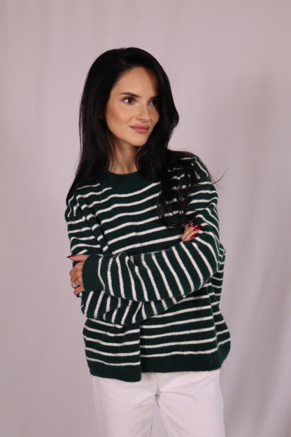 green striped sweater