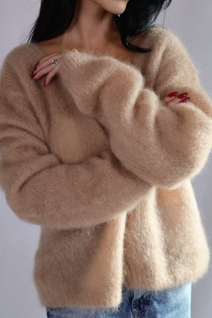 Beige Mohair Cardigan