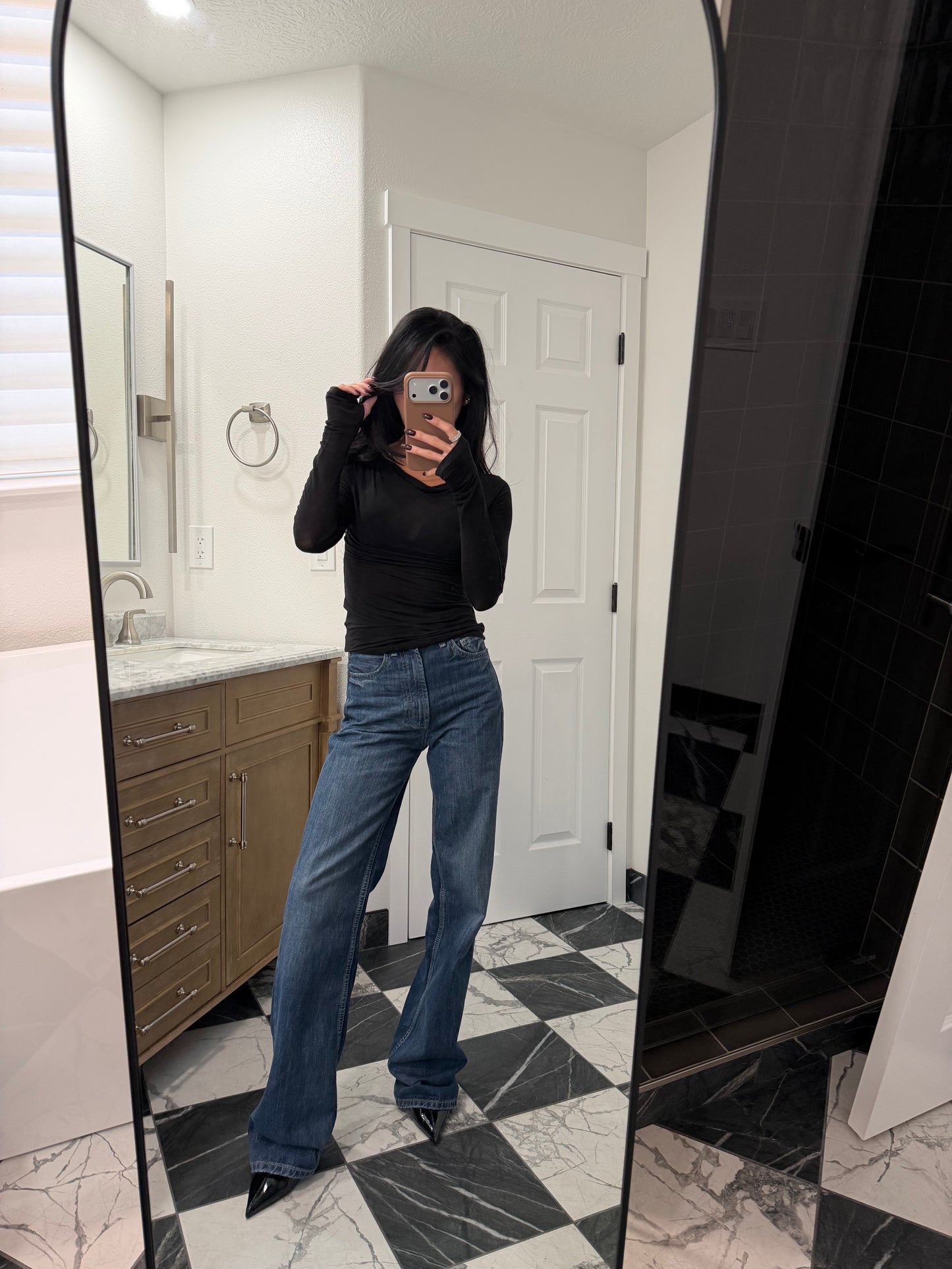 Black Viscose blend top