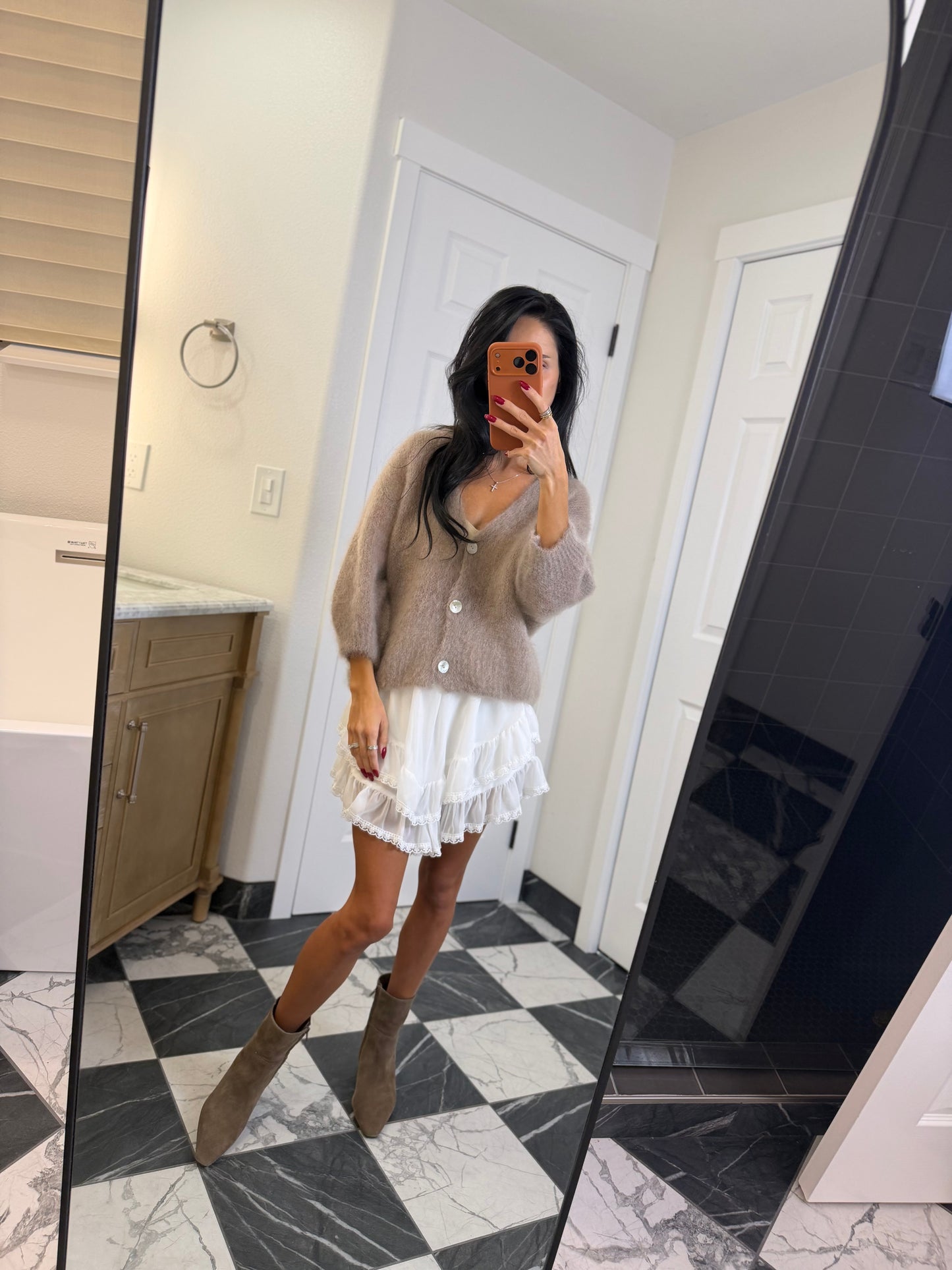 cappuccino mohair cardigan