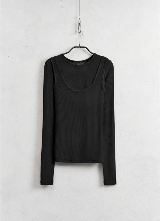 black double layer top
