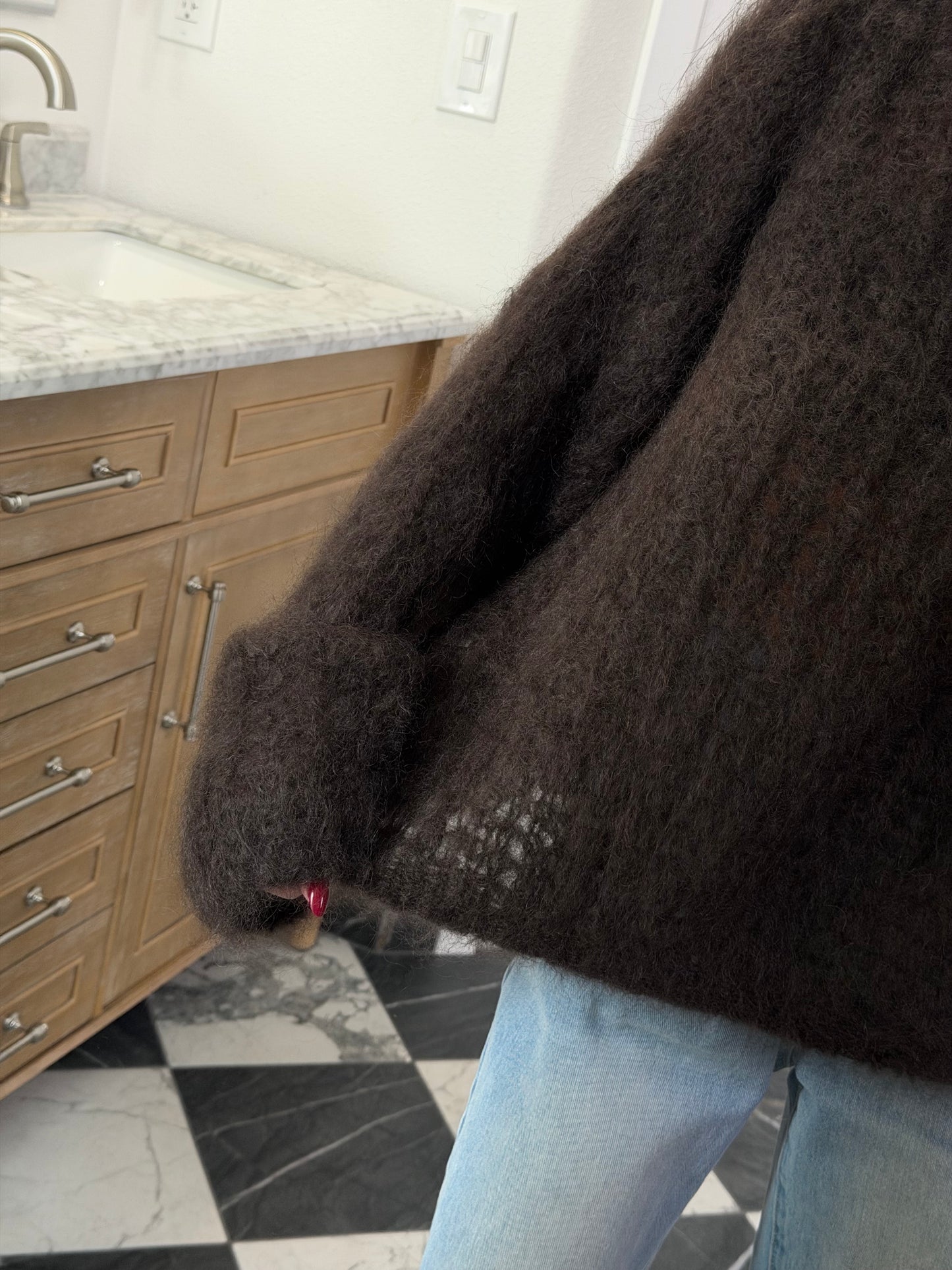 chocolate fluffy sweater