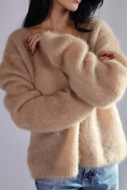Beige Mohair Cardigan