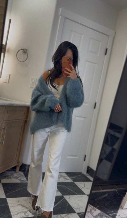 fluffy mohair cardigan