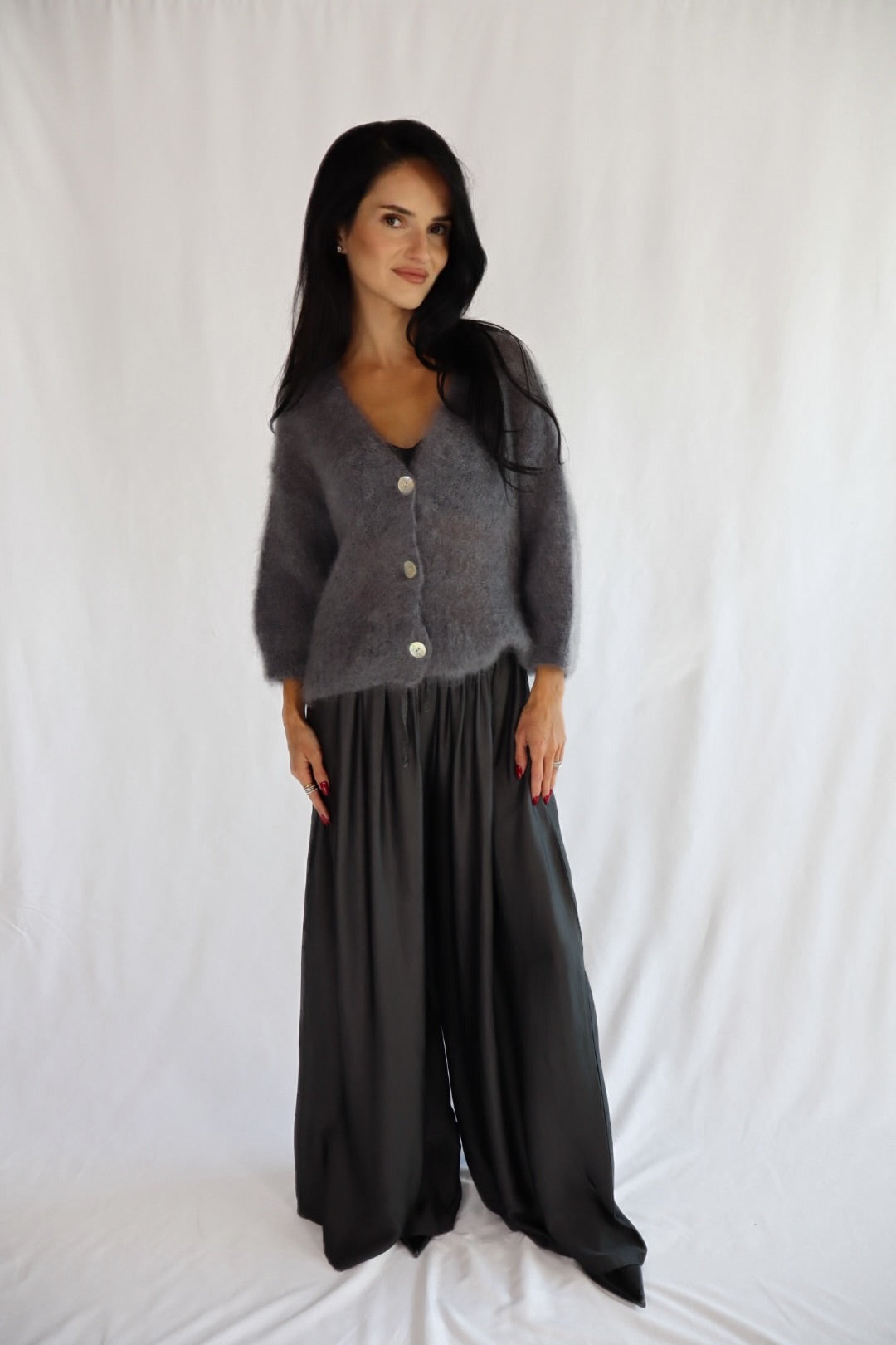 grey mohair cardigan