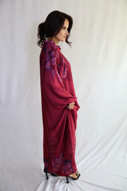 Wine butterfly dress