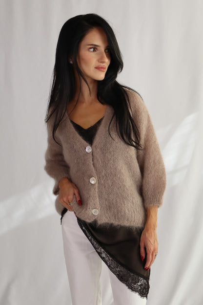 cappuccino mohair cardigan