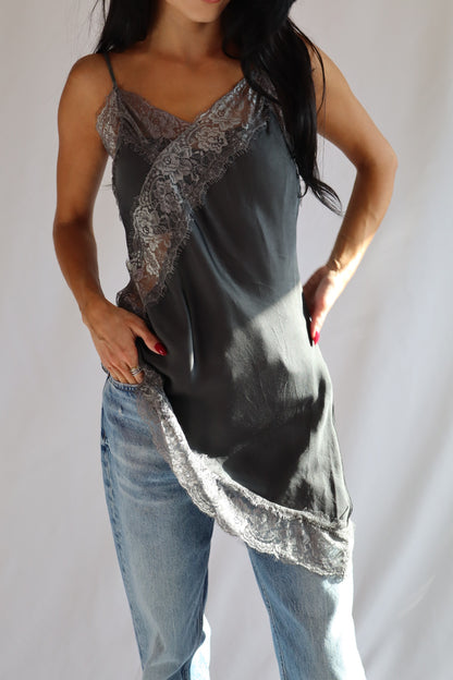 Grey Lace Camisole Top