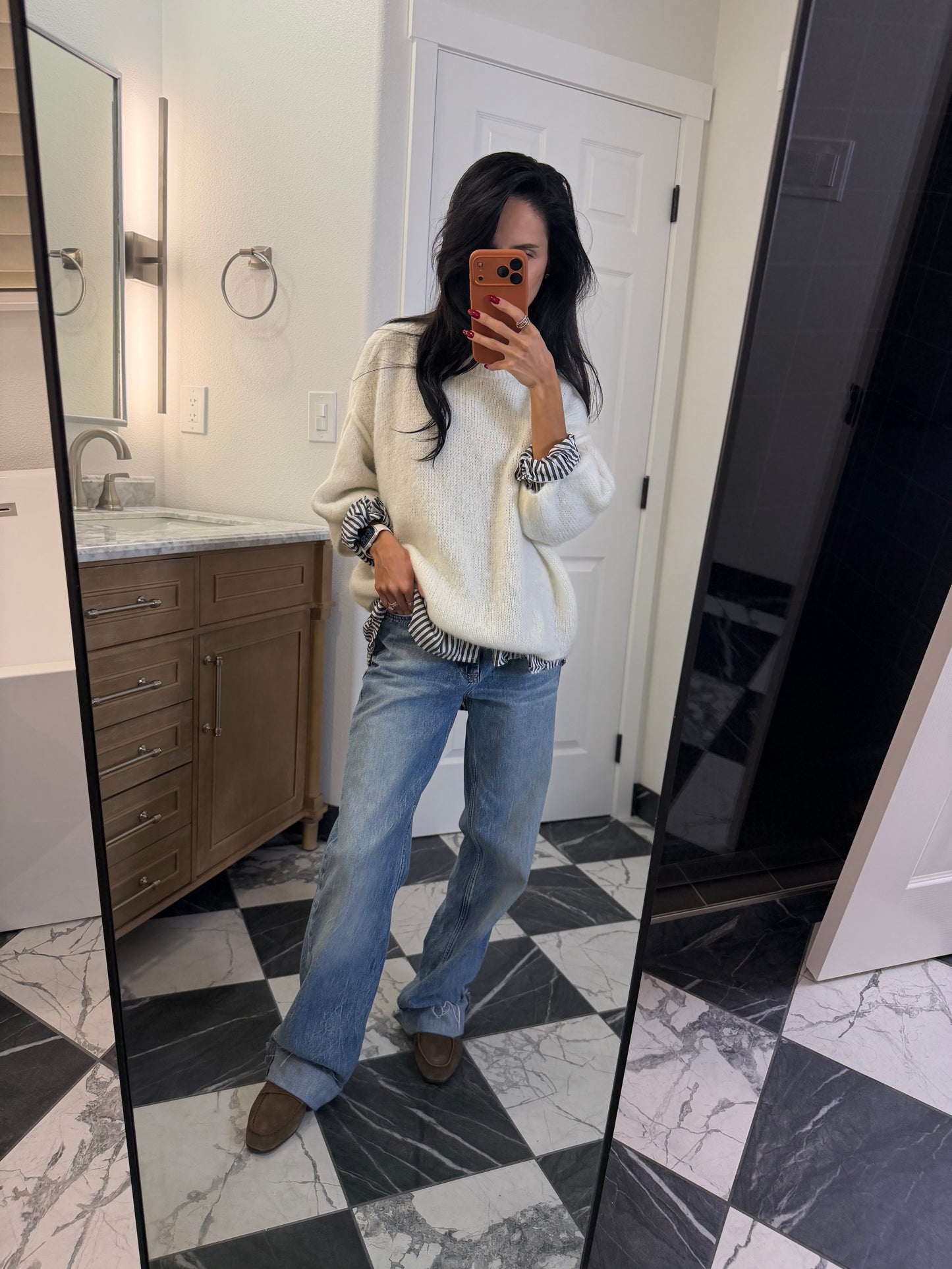 ivory mohair-wool blend sweater