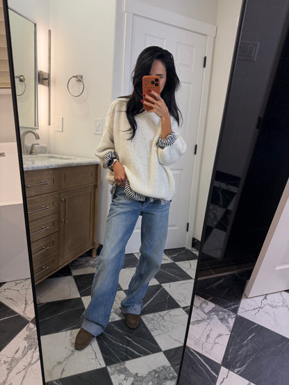 ivory mohair-wool blend sweater