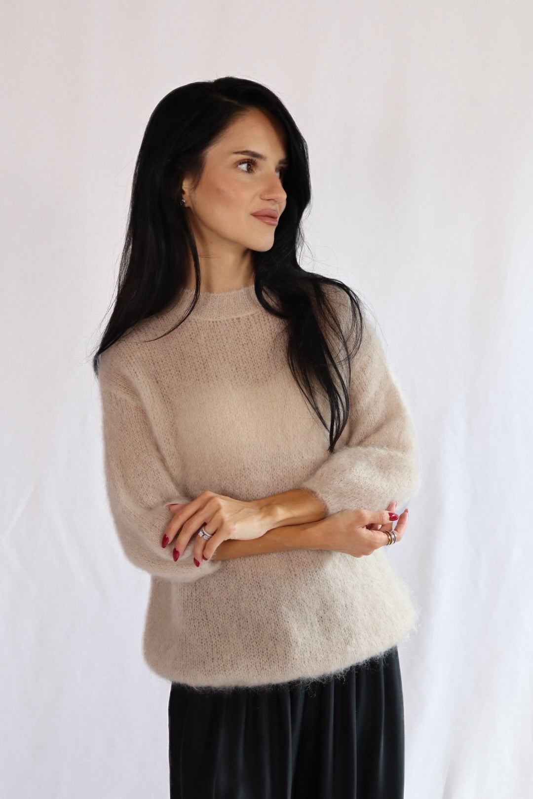beige sweater