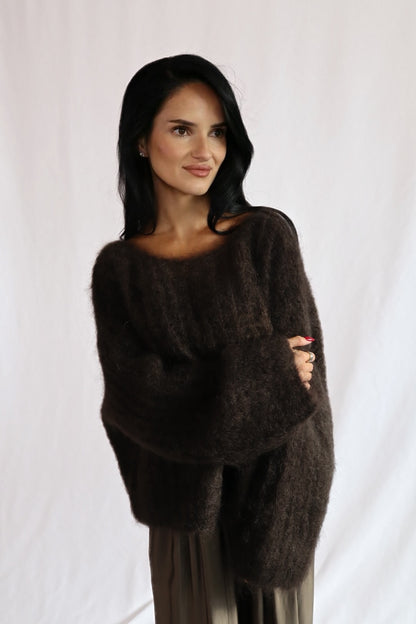 chocolate fluffy sweater