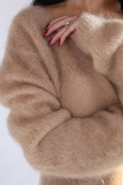 Beige Mohair Cardigan