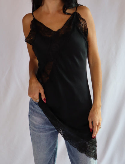 black lace camisole top