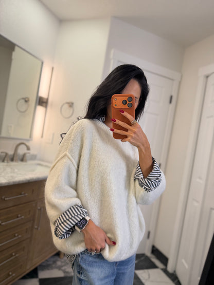 ivory mohair-wool blend sweater