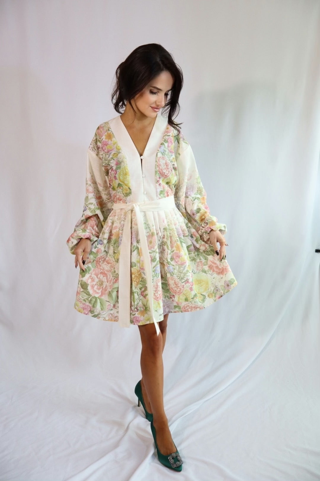 pastel color floral dress Pretty In Pastels Floral Print Lace Maxi Dress M
