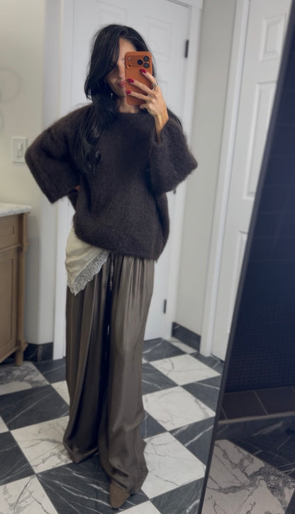 chocolate mohair sweater