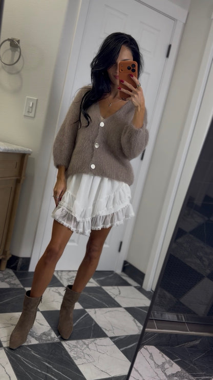 cappuccino mohair cardigan