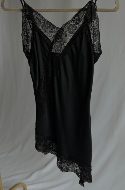black lace camisole top