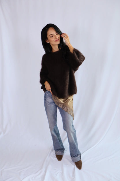 chocolate mohair sweater