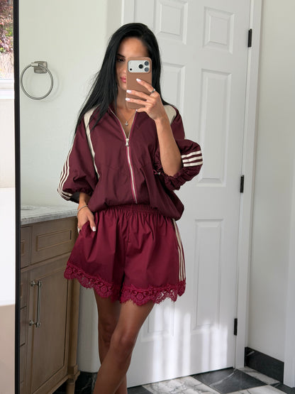 Wine Bomber Jacket