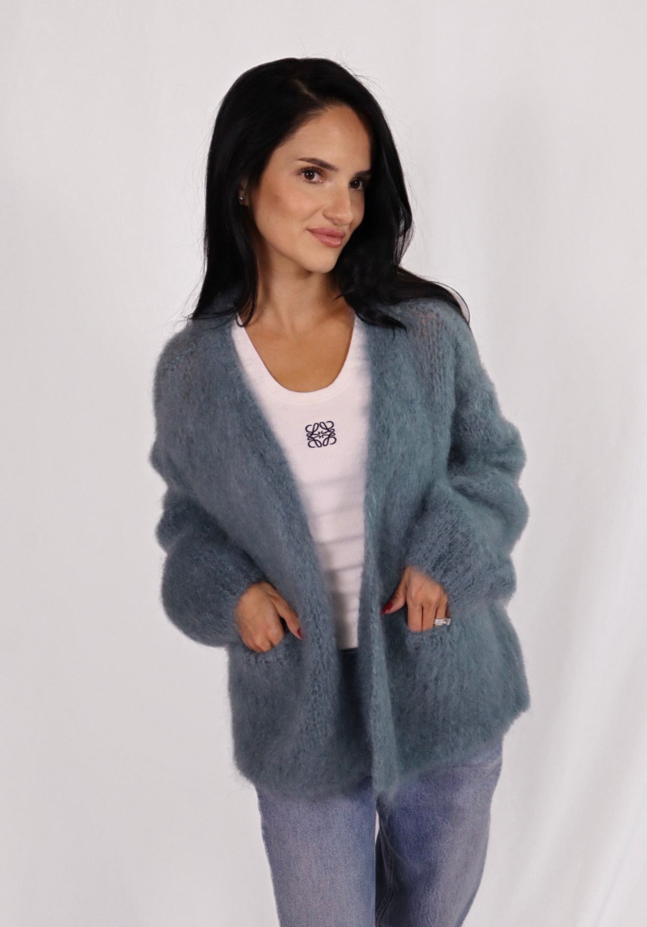 fluffy mohair cardigan
