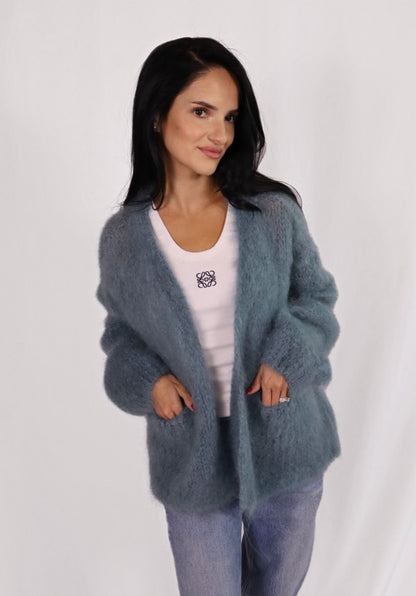 fluffy mohair cardigan