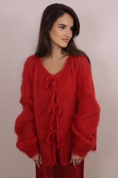 Red Mohair Cardigan