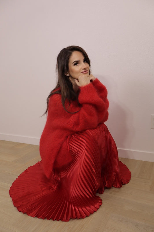 Red Mohair Cardigan