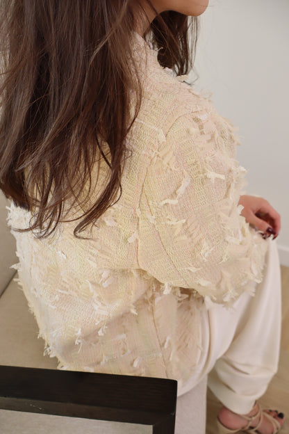 Ivory Blush Textured Jacket