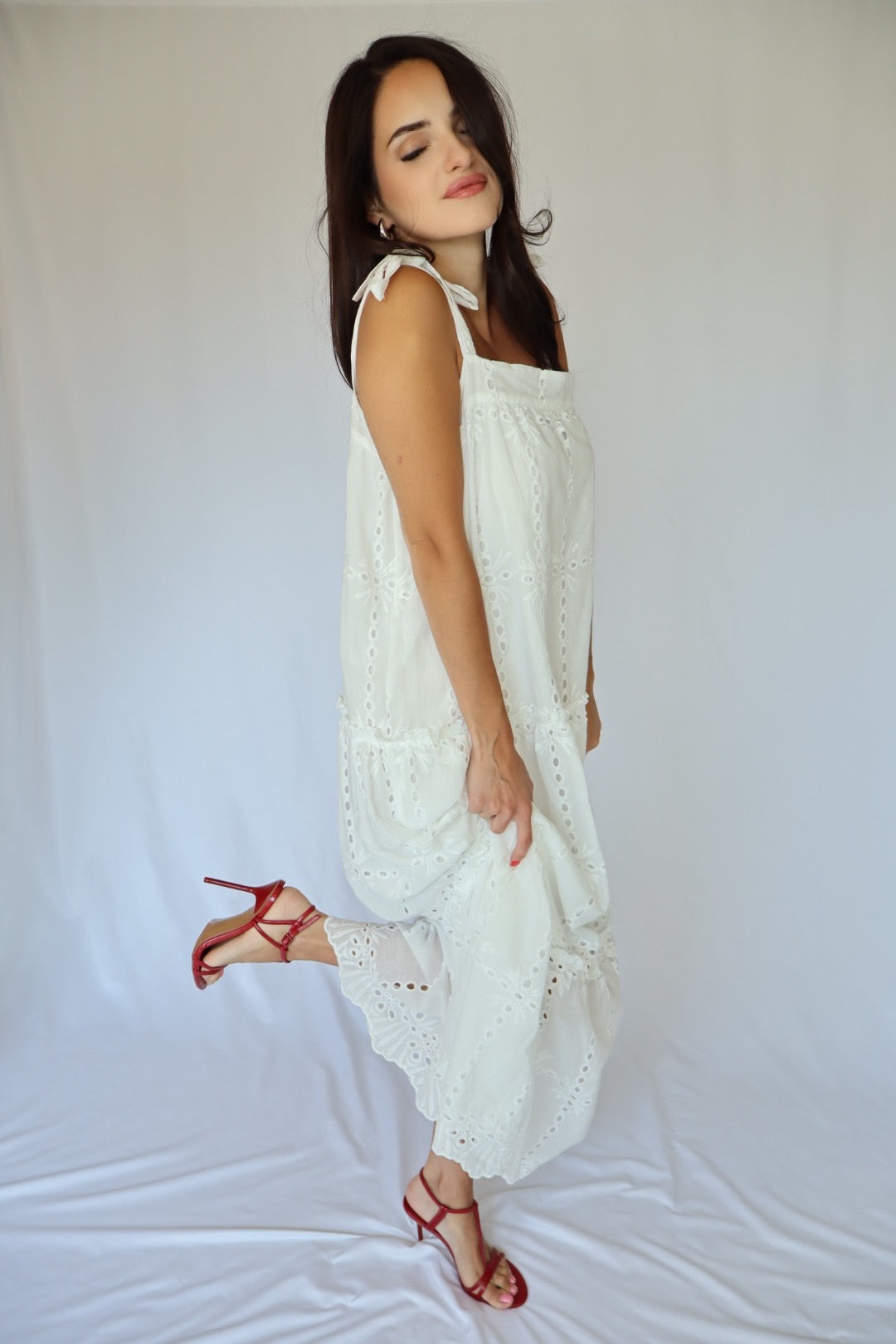 White Embroidery Dress